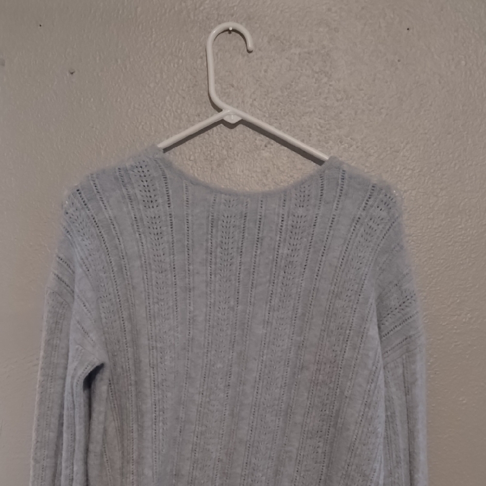 Maurices Gray Crew Neck Sweater with Ribbed Knit Texture